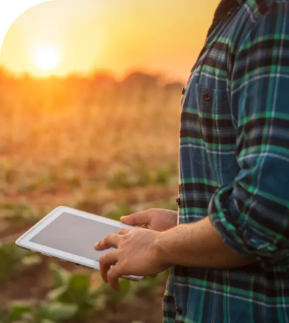Using a tablet to control irrigation in a field