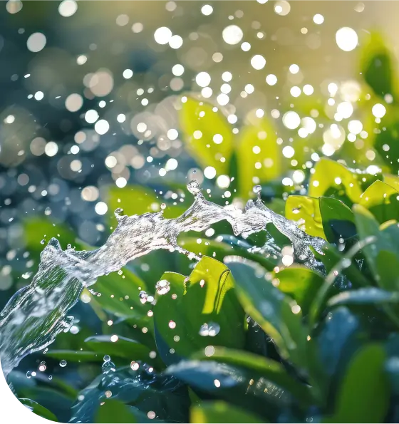 water splash in a garden